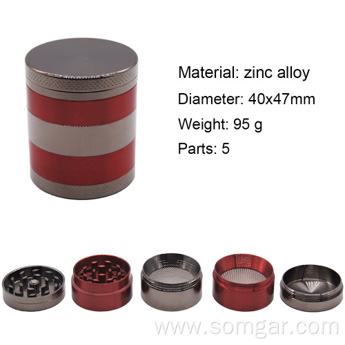 GZ724051 zinc alloy magnet tobacco grinder